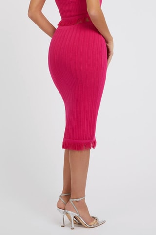 Jupe fourreau taille haute - Fuchsia
