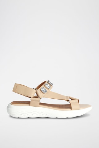 Sandales compensées en cuir Spherica EC5W - Beige