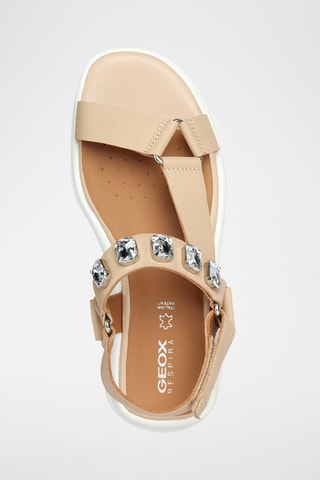 Sandales compensées en cuir Spherica EC5W - Beige