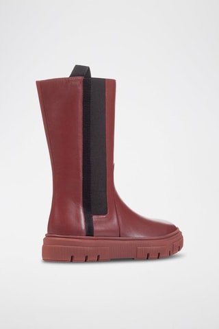 Bottines en cuir nappa Isotte - Rouge brique