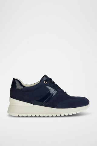 Baskets compensées en nubuck Desya - Bleu