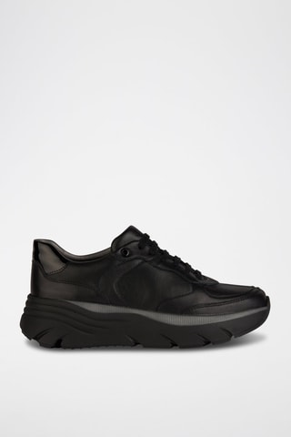 Baskets plateformes en cuir nappa de mouton Diamanta A  - Noir