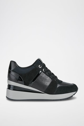Baskets compensées en cuir Zosma C  - Noir