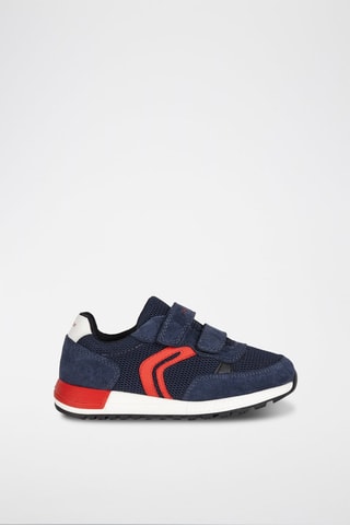 Baskets en cuir Alben - Bleu et rouge