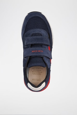 Baskets en cuir Alben - Bleu et rouge