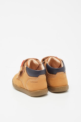 Baskets montantes en cuir de mouton nappa Macchia Camel