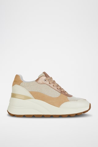 Baskets compensées en cuir Spherica EC13 - Ecru