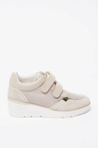 Baskets compensées en cuir Ilde Taupe