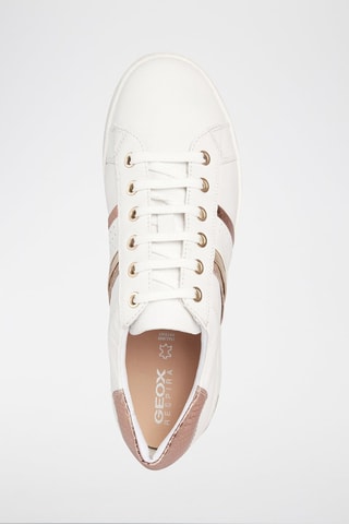 Baskets en cuir et cuir de chèvre nubuck Jaysen - Blanc et doré