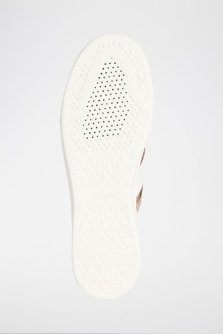 Baskets en cuir et cuir de chèvre nubuck Jaysen - Blanc et doré