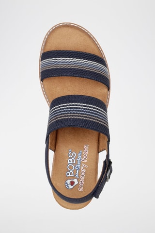 Sandales compensées Bobs - Bleu marine et beige