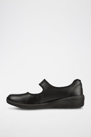 Babies compensées en cuir Arya - Noir
