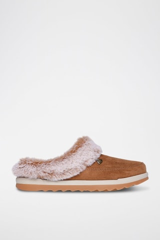 Sabots fourrées en nubuck Cozy Chill - Camel