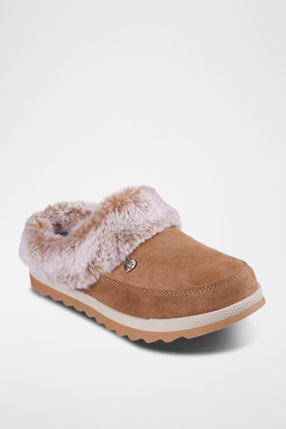 Sabots fourrées en nubuck Cozy Chill - Camel