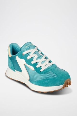 Baskets en nubuck Street - Turquoise et blanc