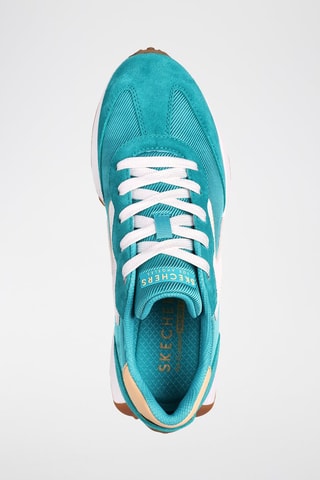 Baskets en nubuck Street - Turquoise et blanc