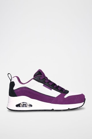 Baskets en cuir Uno - Two Much Fun - Blanc et violet