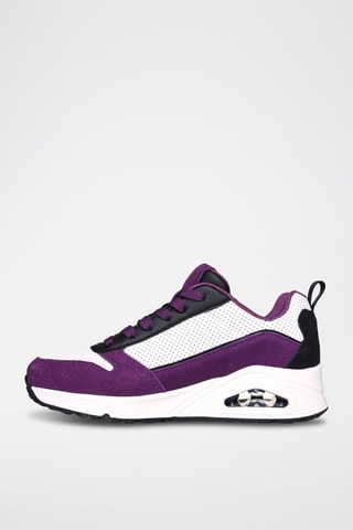 Baskets en cuir Uno - Two Much Fun - Blanc et violet