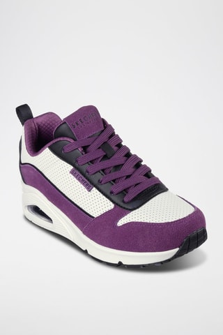 Baskets en cuir Uno - Two Much Fun - Blanc et violet