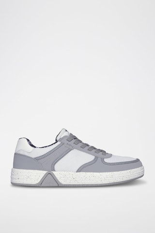 Baskets en cuir Alpha Cup Gris clair et blanc