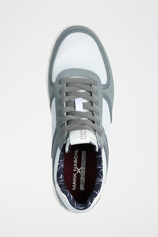 Baskets en cuir Alpha Cup Gris clair et blanc