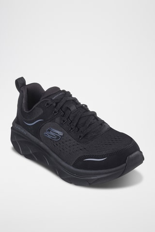 Baskets compensées en cuir - Noir
