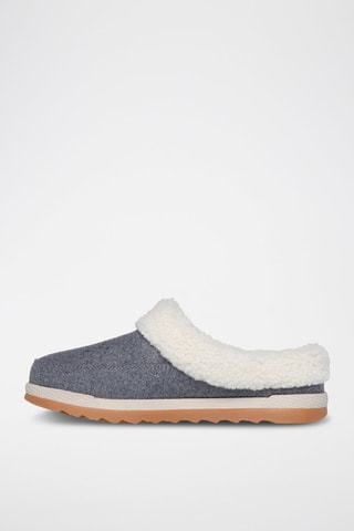 Mules fourrées - Gris foncé chiné