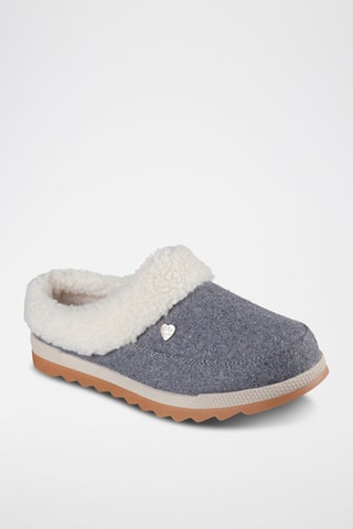 Mules fourrées - Gris foncé chiné