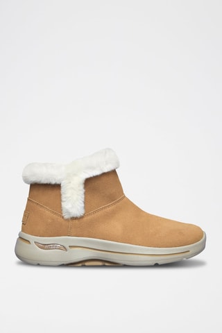Bottines en cuir - Camel et blanc