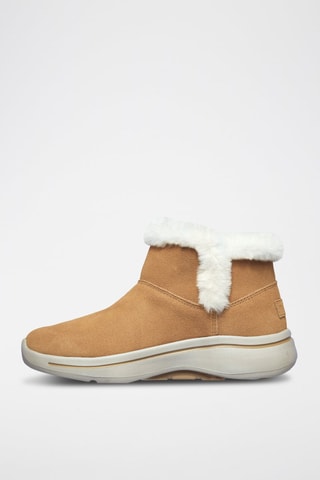 Bottines en cuir - Camel et blanc