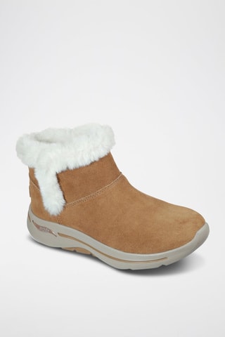 Bottines en cuir - Camel et blanc