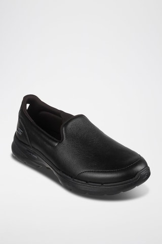 Slip-on Go Walk 6 Dorin en cuir - Noir