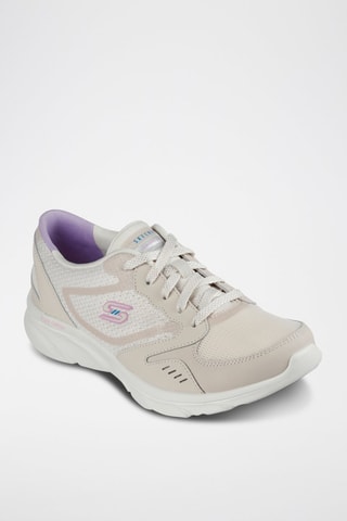 Baskets en cuir Sport Active - Beige et violet