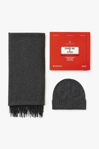 Écharpe e gorro - Cinzento-escuro