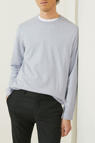 Pull en coton biologique - Bleu-gris