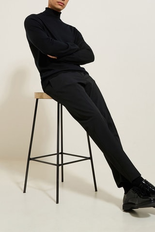 Camisola em lã de merino - Preto