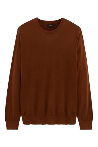 Camisola em lã mérinos - Camel