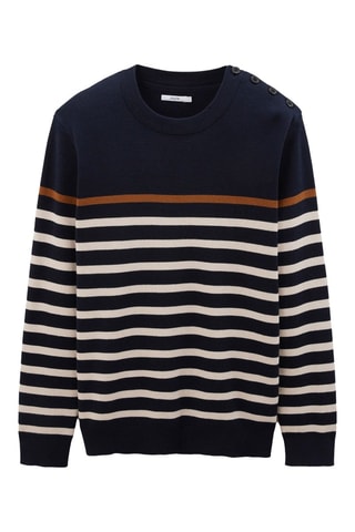 Pull regular en coton biologique - Bleu