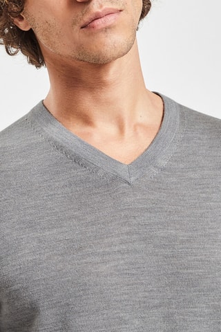 Camisola em lã merino - Cinzento