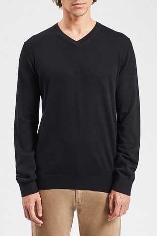 Camisola em lã mérinos - Preto