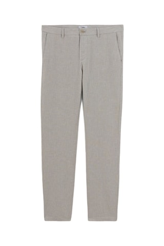 Pantalon droit en lin - Gris clair