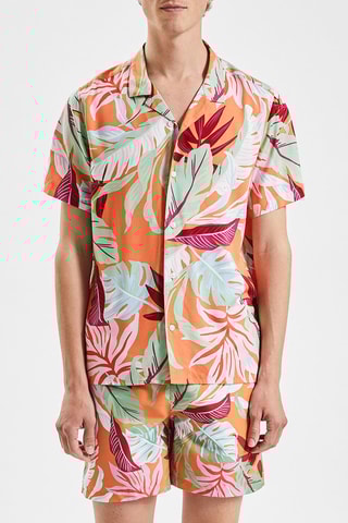 Camisa regular fit hawaiana - Naranja