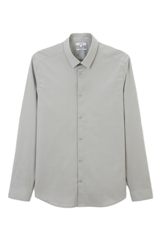 Camisa slim - Cinzento-claro
