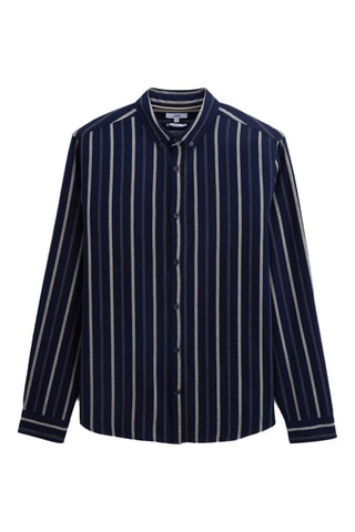 Camisa regular em algodão biológico - Azul