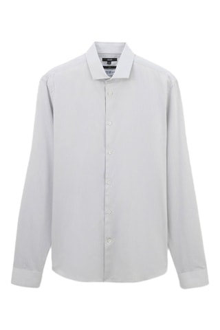 Camisa slim - Cinzento-claro
