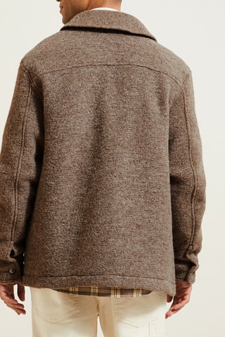 Sobrecamisa regular de lã - Cru
