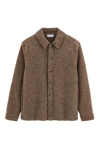 Sobrecamisa regular de lã - Cru