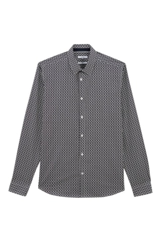 Camisa slim em algodão biológico - Preto e branco