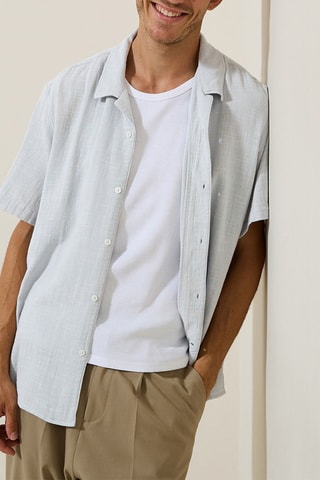 Camisa regular - Azul-celeste
