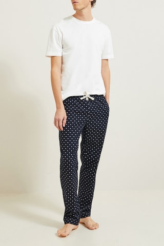 Pijama - Branco e azul-marinho
